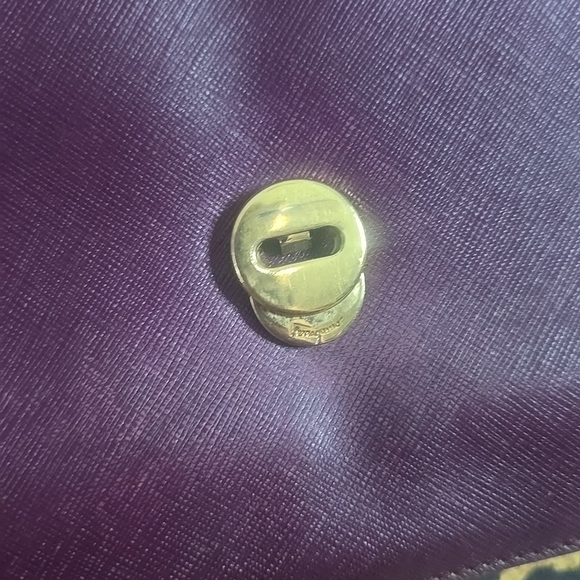 Salvatore Ferregamo Vera Bow Purple Leather Chain Crossbody (VERY GOOD)(COA)💜✨️ - Picture 10 of 14